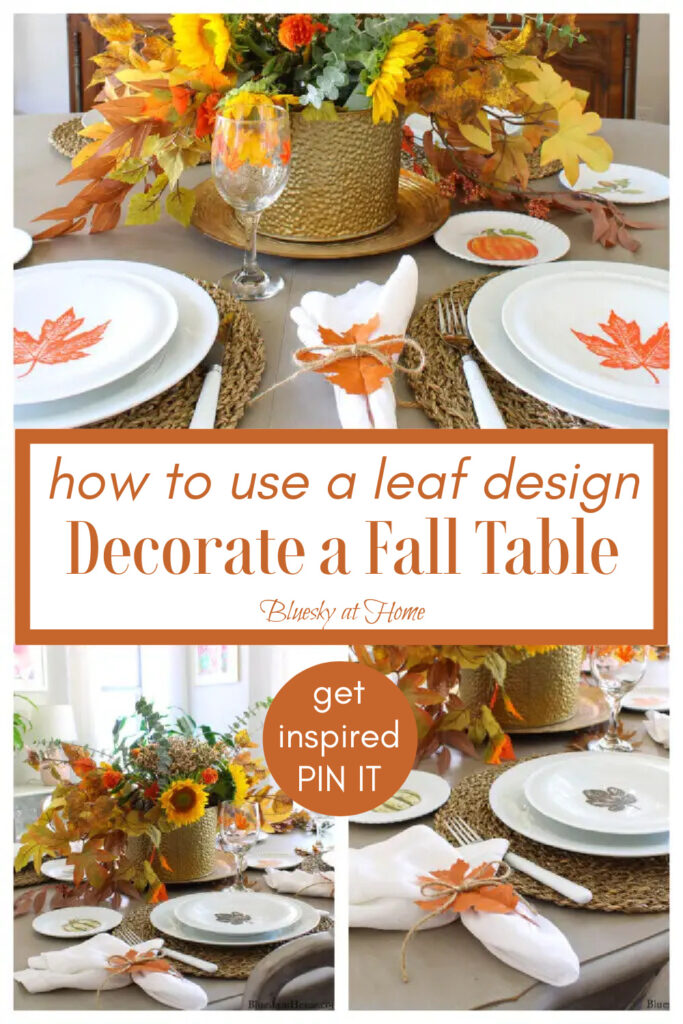 Table decorated with Fall Leaves