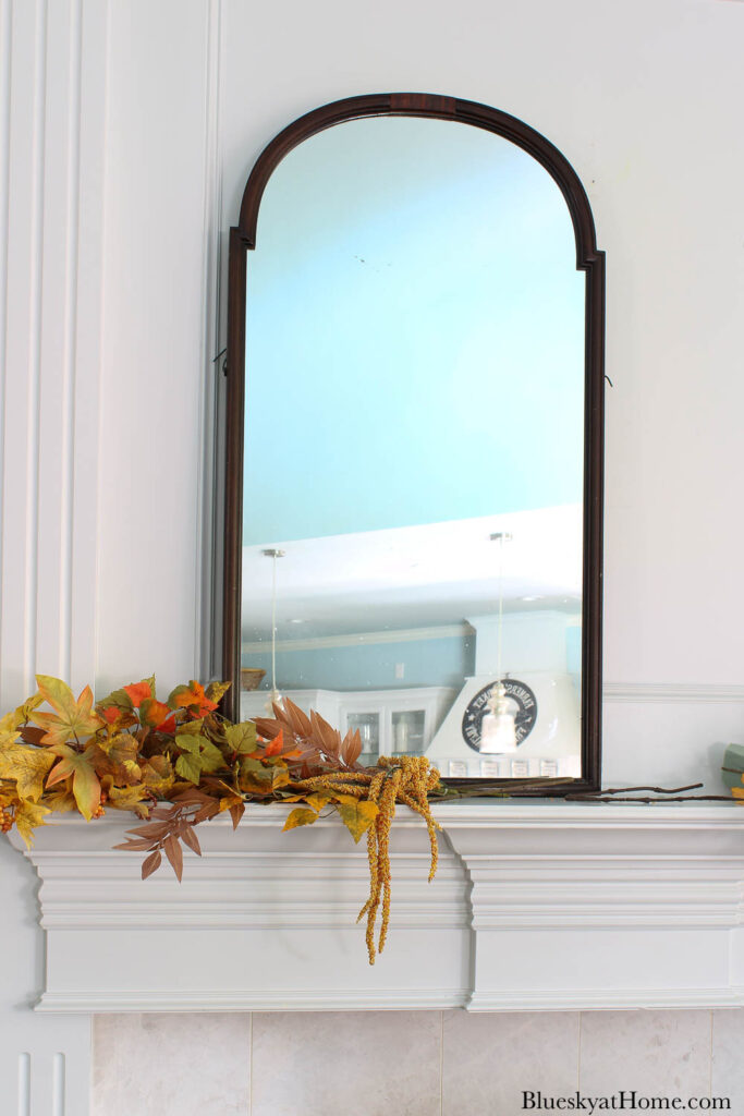 large mirror on mantel