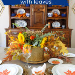 Table decorated with Fall Leaves