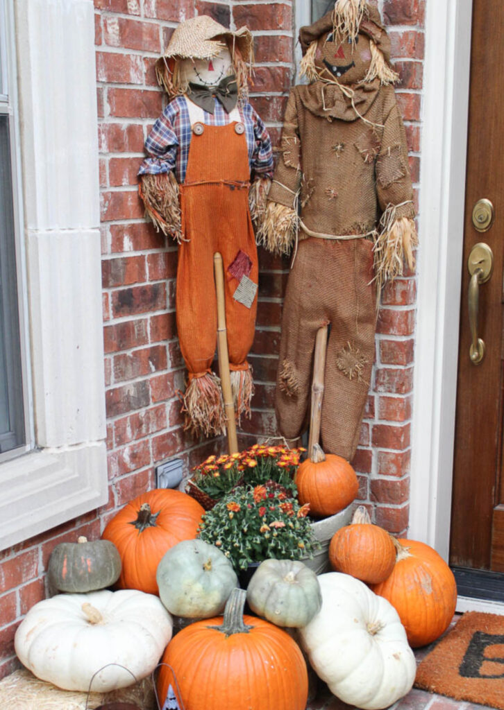 Halloween front door arrangements