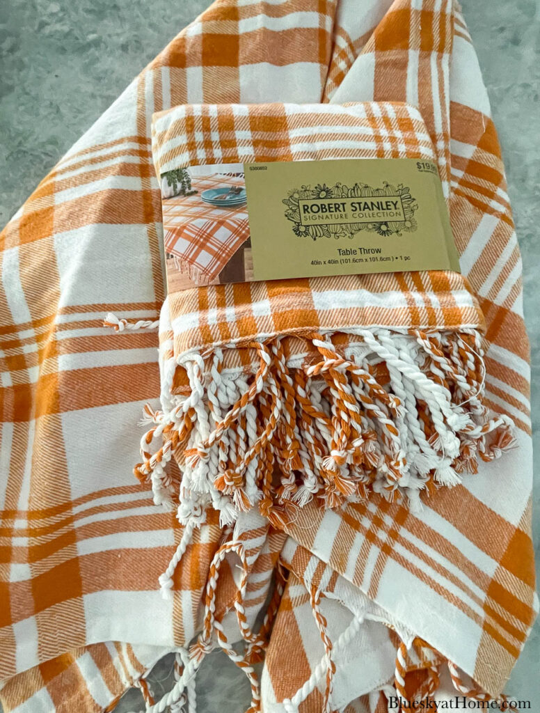 orange plaid tablecloth