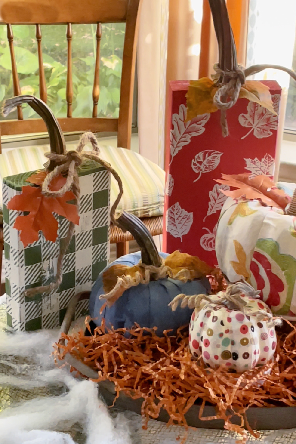 easy wood block pumpkins