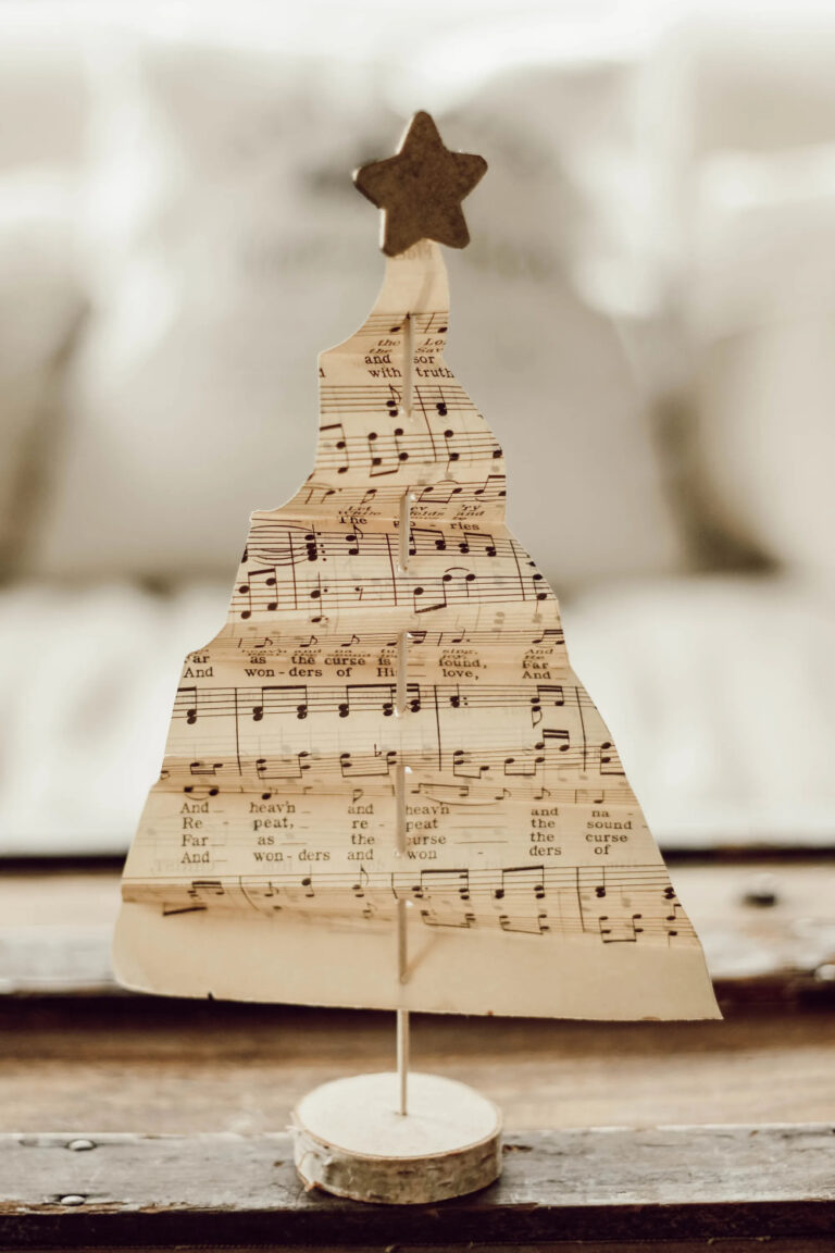 DIY sheet music Christmas Trees