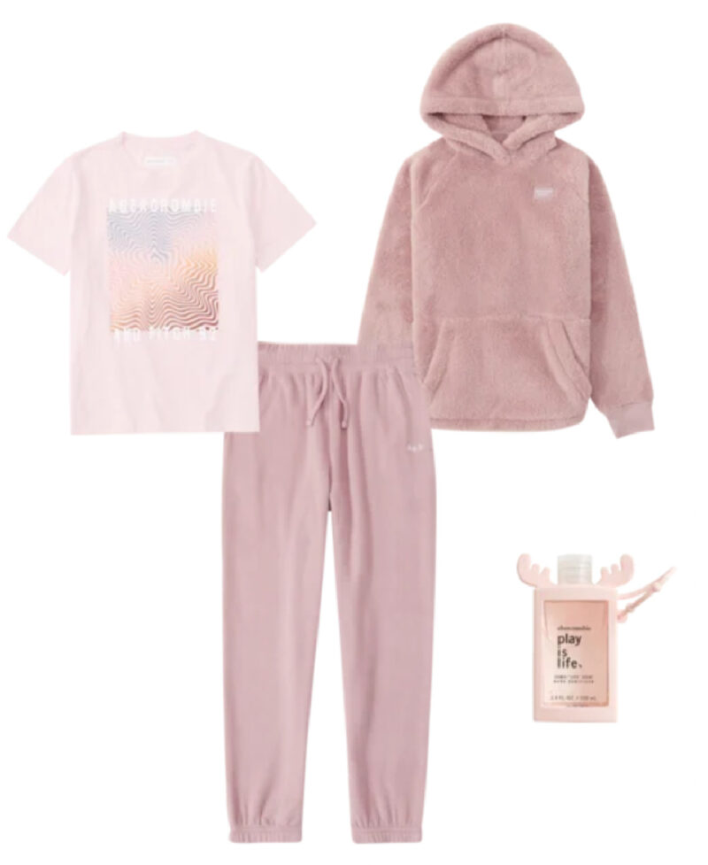 pink girl's cozy sweatshirt outfit