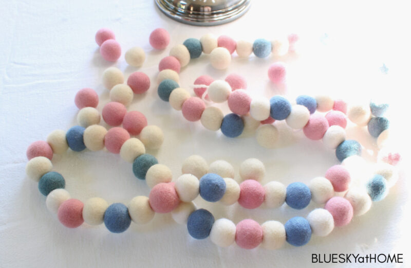 pink and blue garland