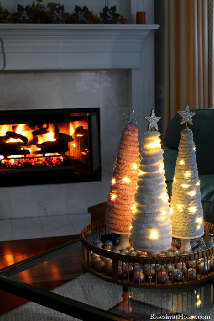 How to Make Fluffy Yarn Wrapped Christmas Tree Decor