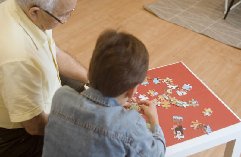 working on jigsaw puzzle on Thanksgiving