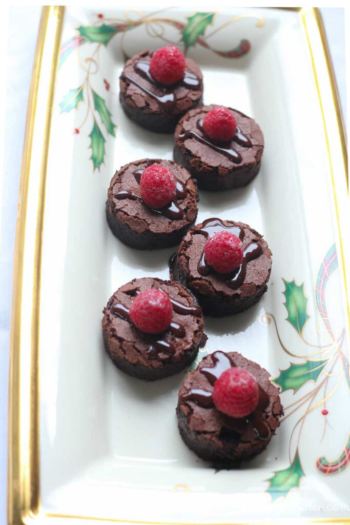 best brownies with chocolate and raspberry garnish