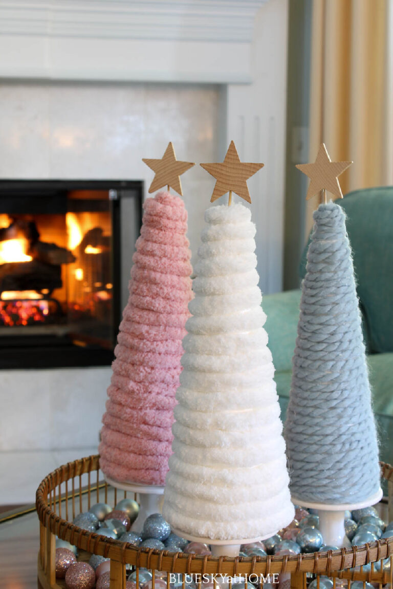 How to Make the Prettiest DIY Yarn Christmas Trees