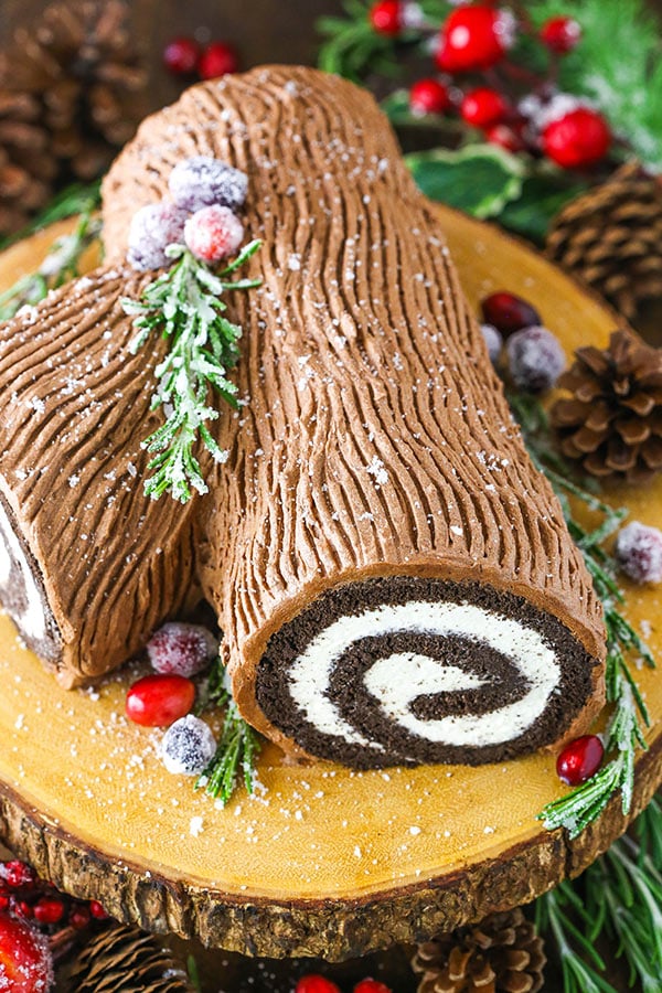 Christmas yule log cake