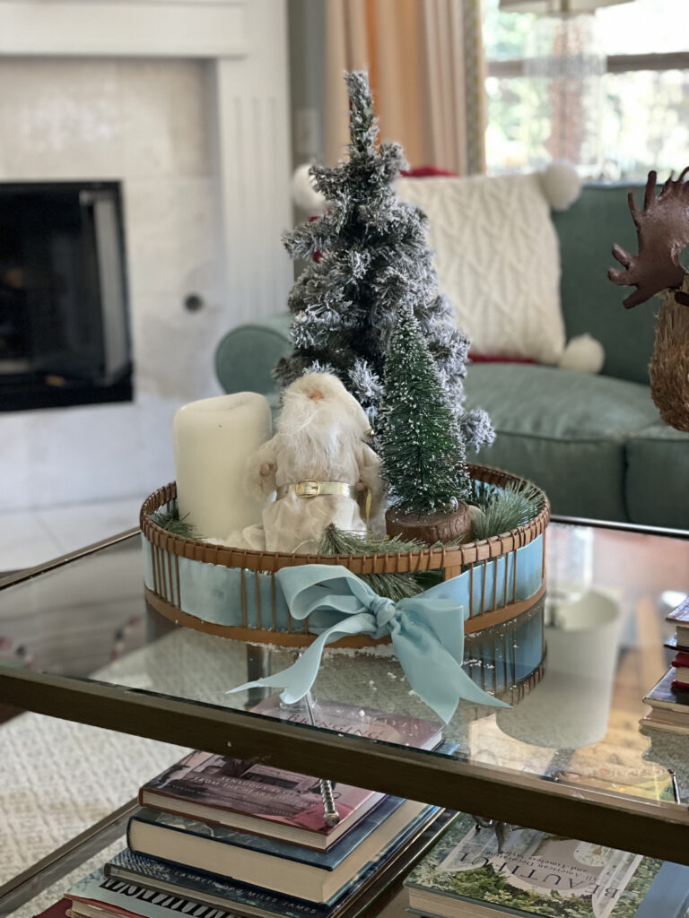 Christmas vignette on table