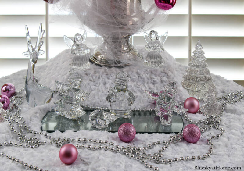 Crystal figurines on the table