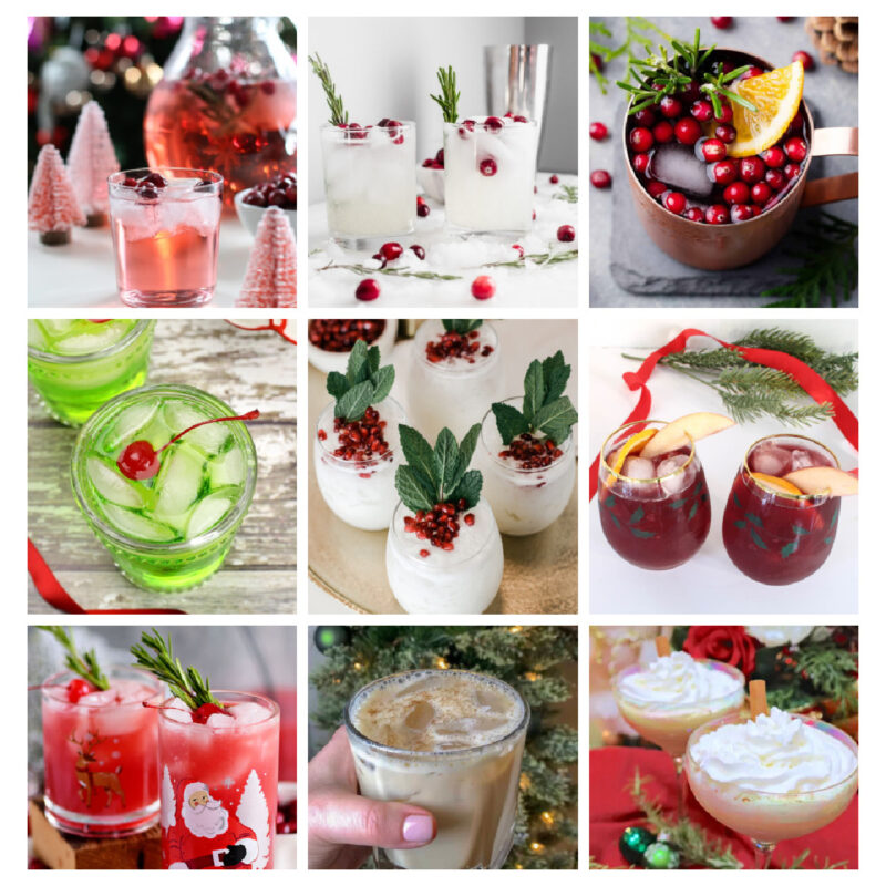 holiday cocktails collage