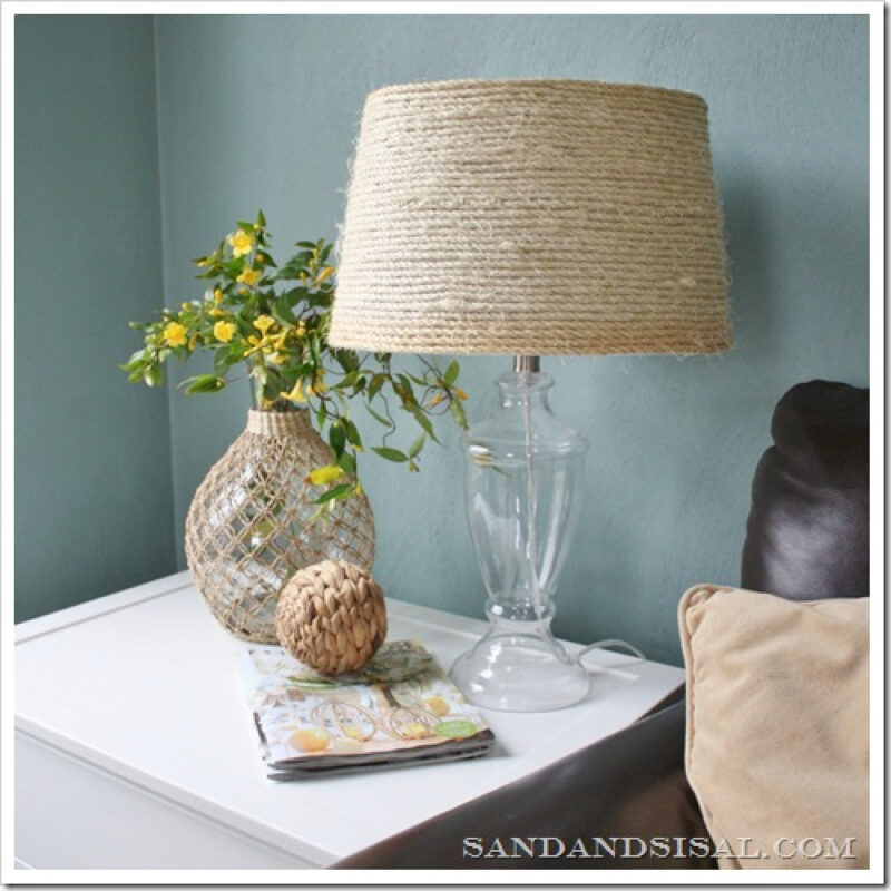 DIY twine lamp shade project