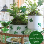 Decorated Planters for St. Patrick's Day.