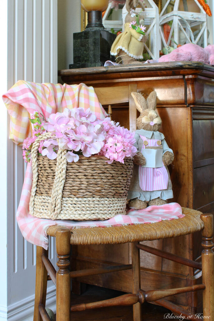 flower basket with bunny