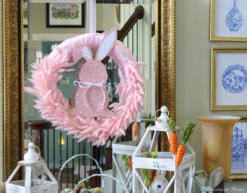 pink bunny Easter wreath