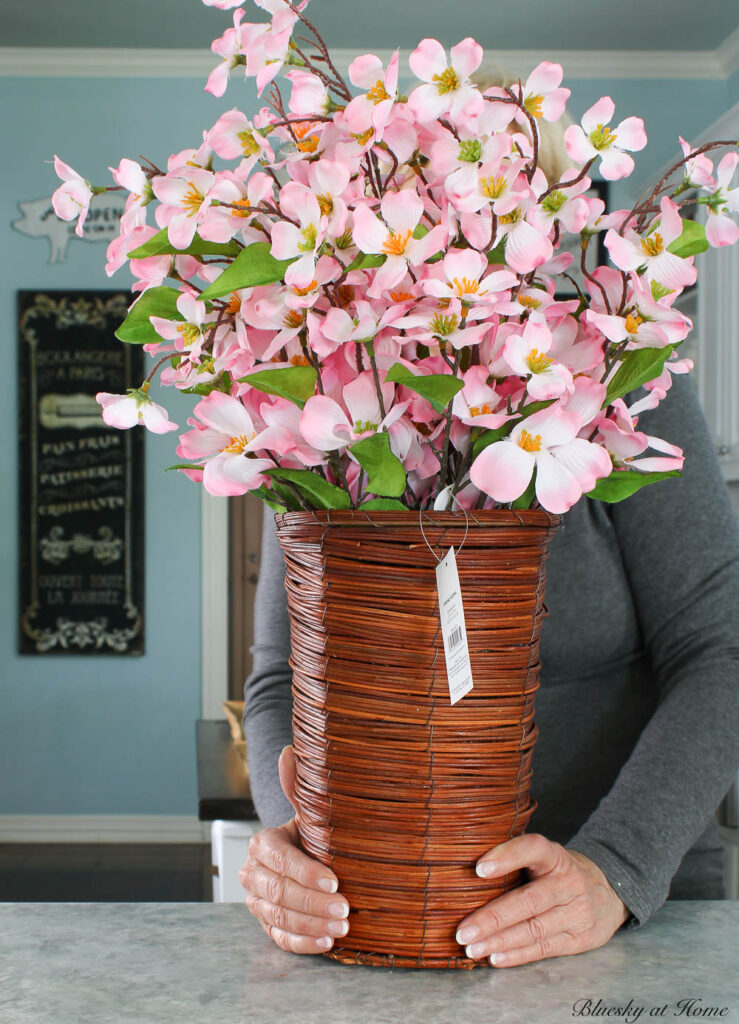 Simple Front Door Flower Basket Idea