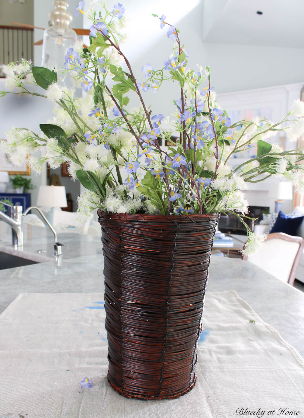 Simple Front Door Flower Basket Idea - Bluesky at Home