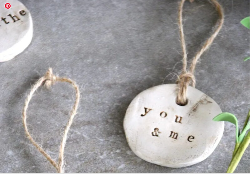stamped air clay tag