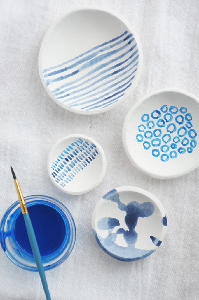 hand painted clay bowls
