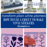 white ceramic planter vinyl Cricut graphic