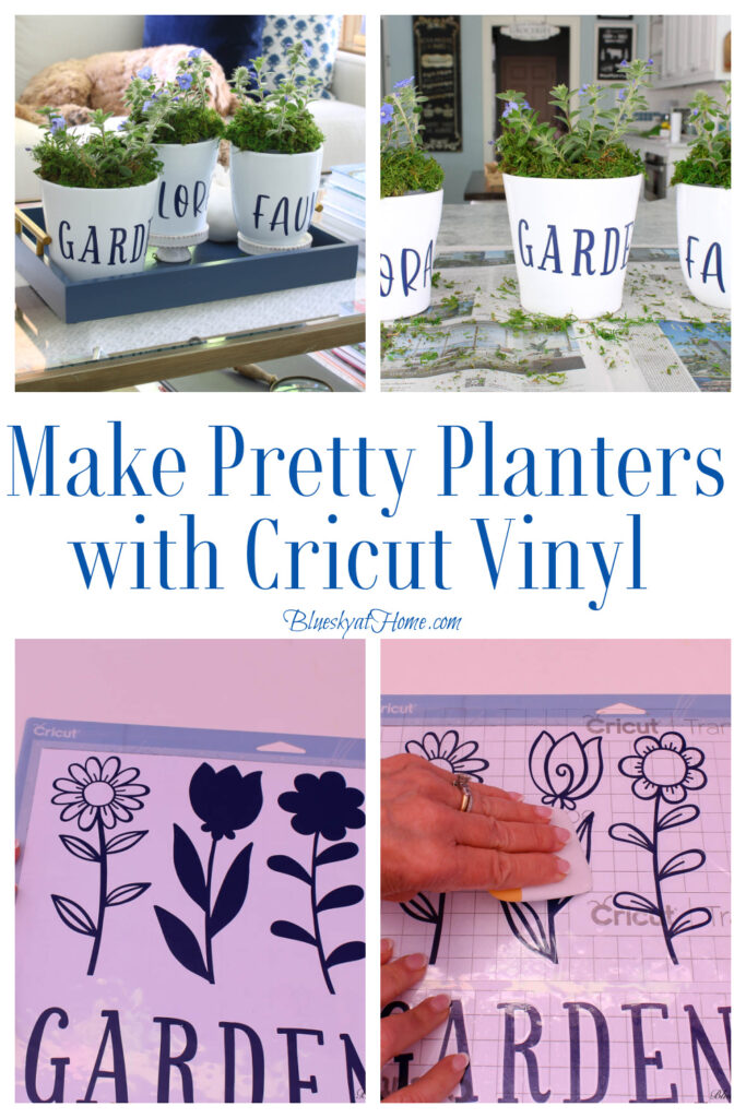 make pretty planters with vinyl