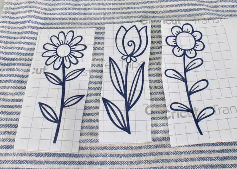 three flower transfers