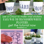 white ceramic planter vinyl Cricut graphic