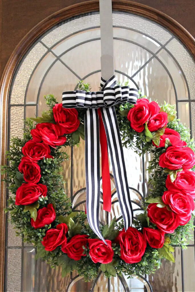 Kentucky Derby wreath on front door