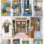 spring front door ideas collage graphic
