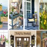 spring front door idea yellow flowers