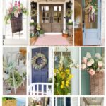 spring front door ideas collage graphic