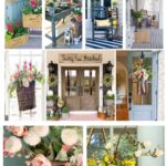 spring front door ideas collage graphic