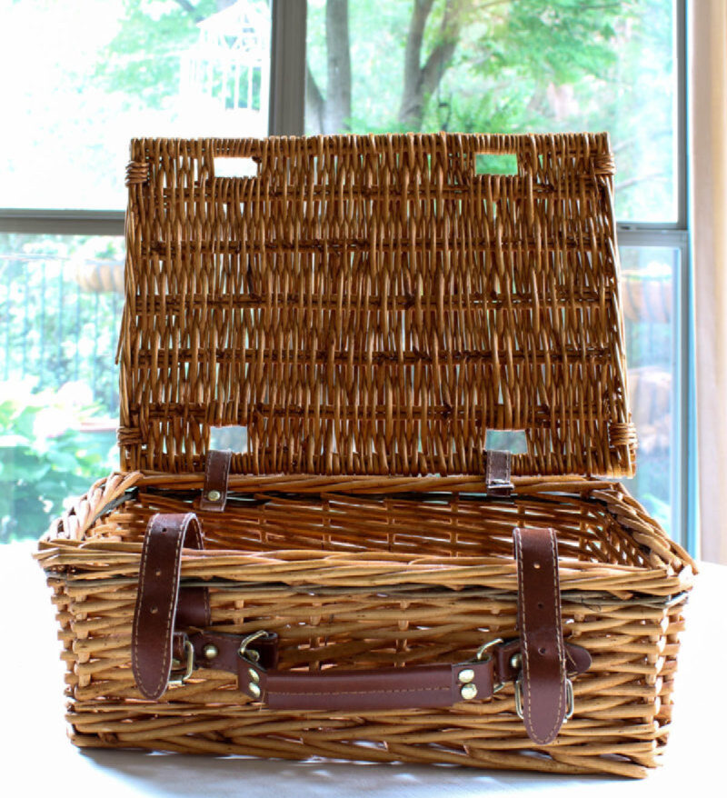 brown picnic basket