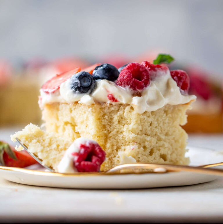 triple berry cake with fruit