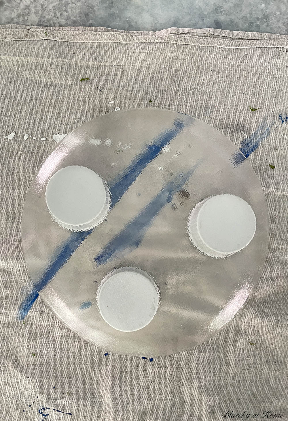 How to Decoupage a Glass Platter - Bluesky at Home
