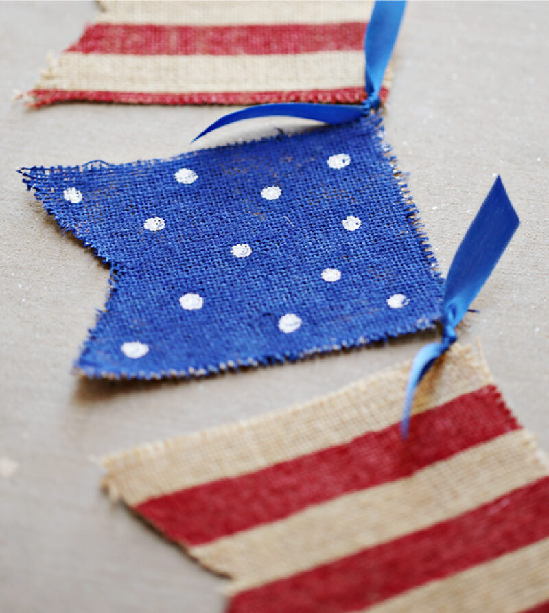 patriotic red, white, and blue DIY banner
