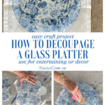 decoupaged glass platter