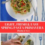 easy spring pasta primavera graphic