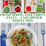 easy spring pasta primavera graphic
