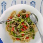 easy spring pasta primavera graphic