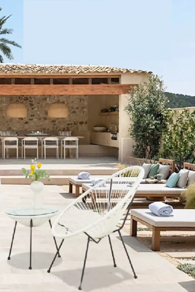 summer outdoor patio area
