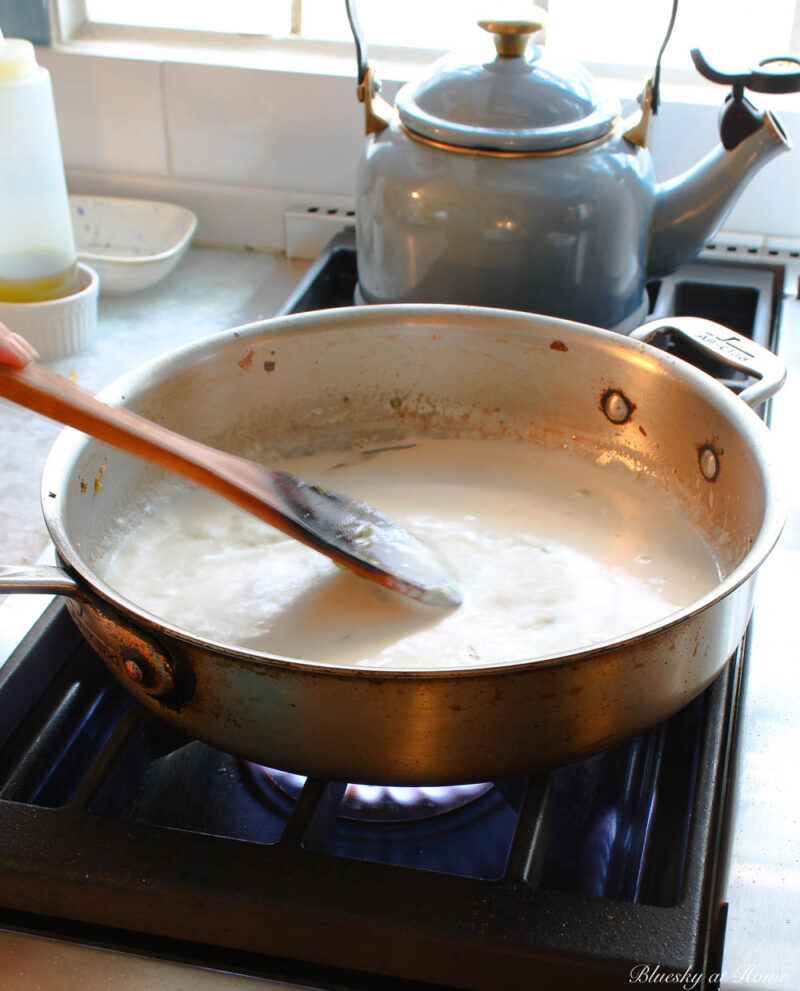 cooking pasta primavera