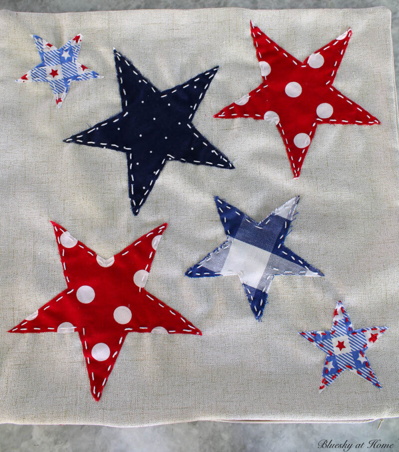finished patriotic pillows
