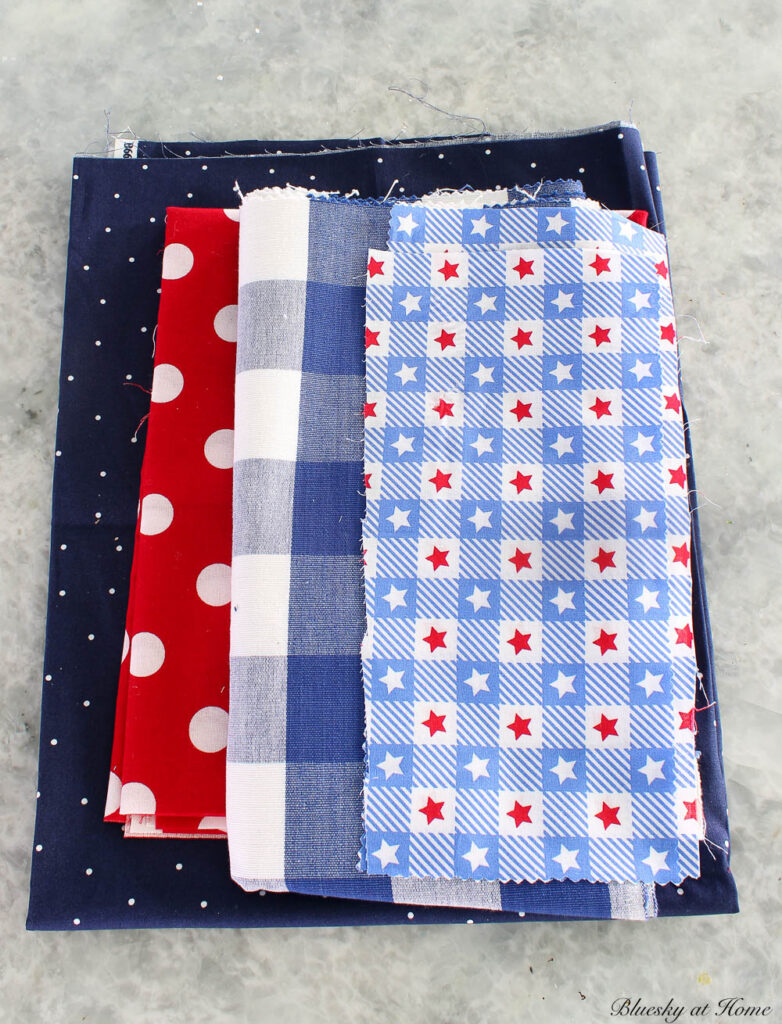 red, white, and blue fabric