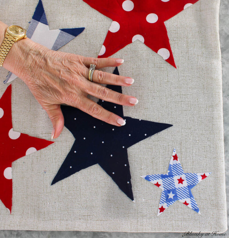 placing the stars on the pillow