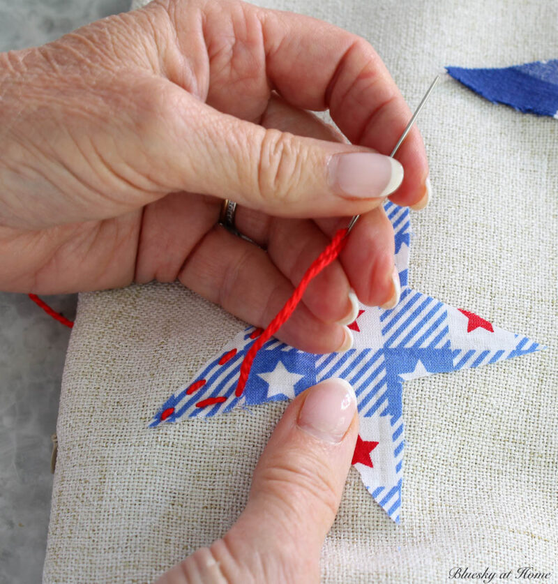 sewing thread on stars