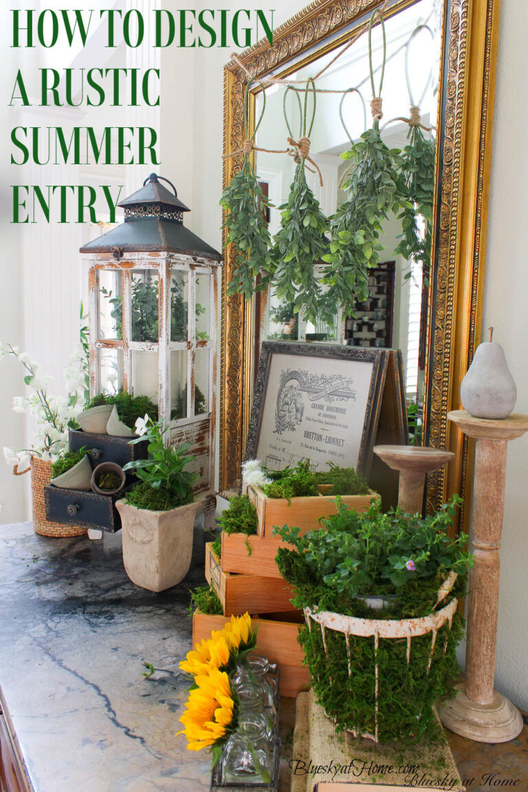 Rustic Entryway Idea for Summer - Bluesky at Home
