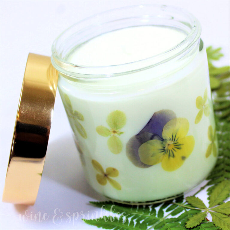 pressed flower scented candles